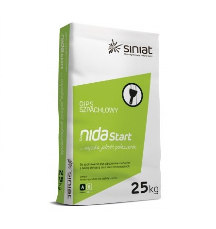 Gips szpachlowy NIDA START 25 kg