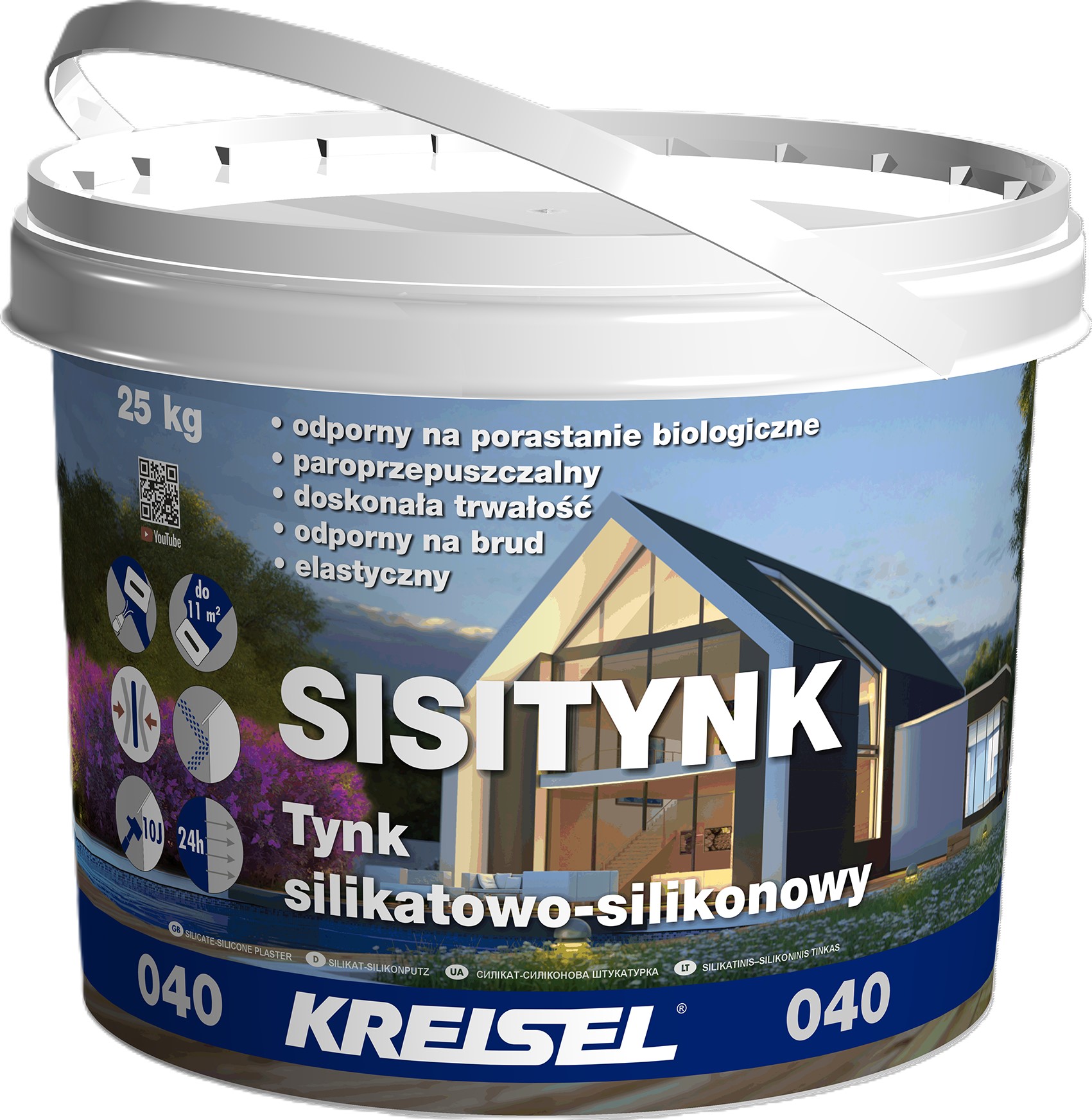 Tynk silikatowo-silikonowy Sisitynk 040 25kg BR 1,5mm biały Kreisel