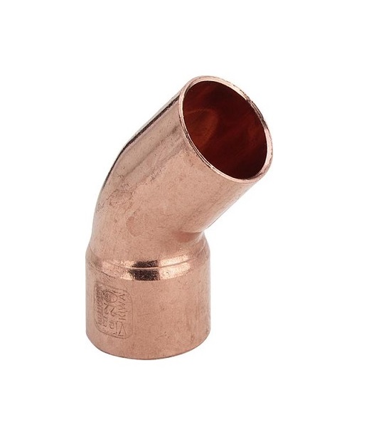 Łuk miedziany jednokielichowy 18mm 45'