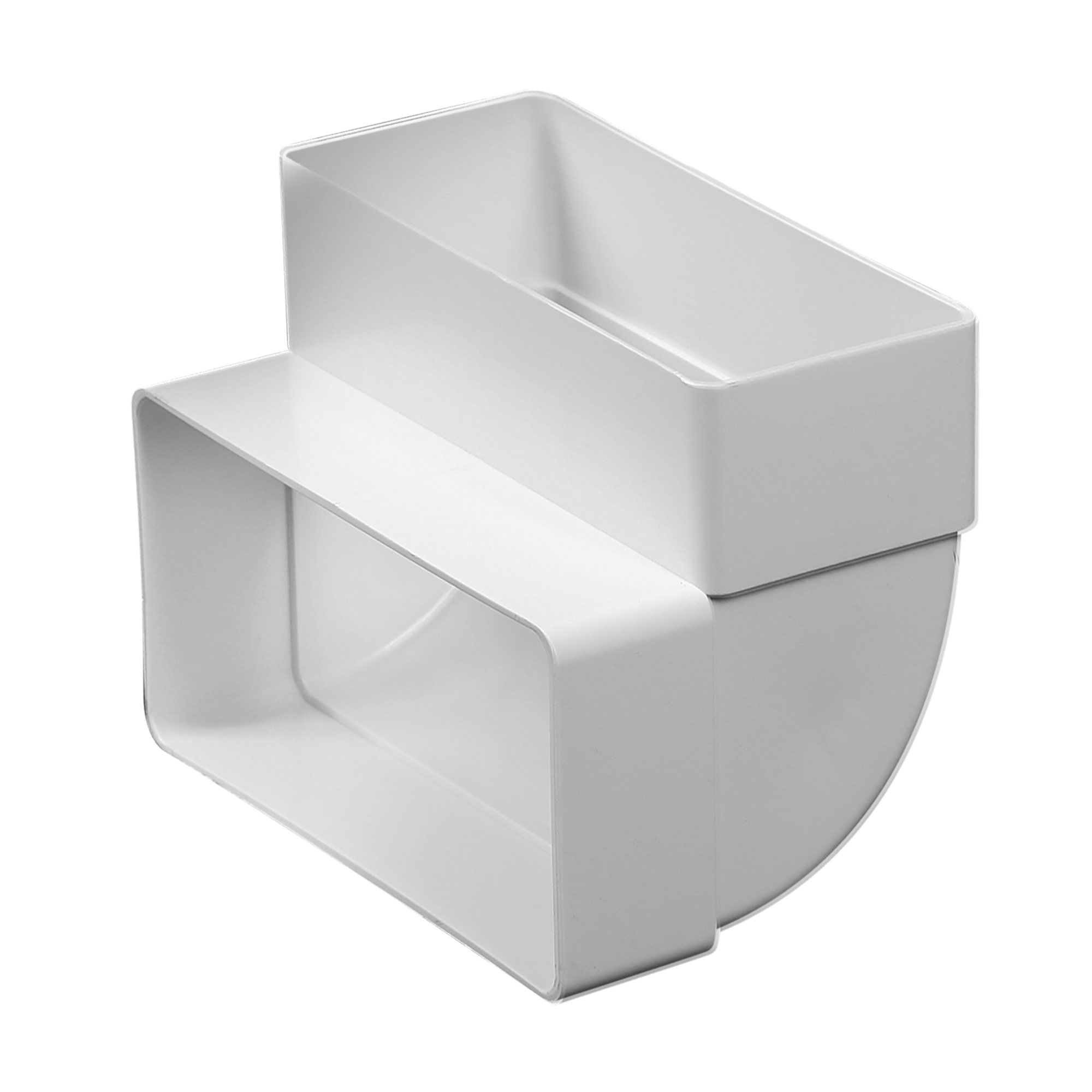 Kolano wentylacyjne pionowe  55x110 90' kolor biały