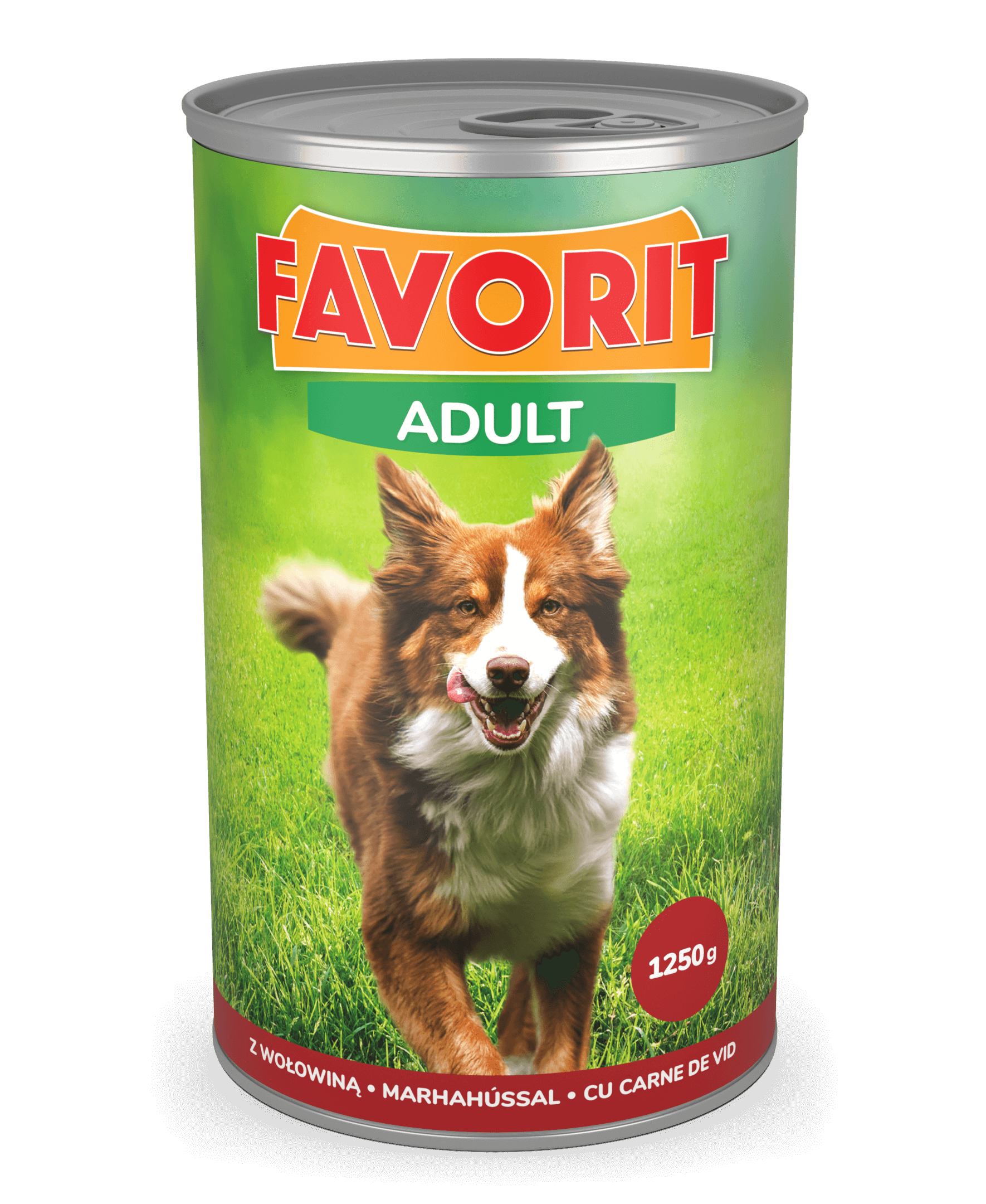 Karma mokra dla psów z wołowiną 1,25 kg Favorit