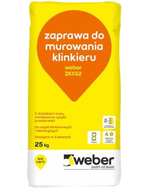 Zaprawa do klinkieru Z18 szara    ZK 552 25 kg Weber